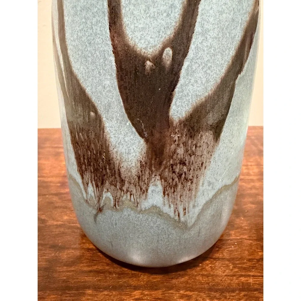 Vintage Blue Mountain Pottery Vase Blue and Brown Drip Glaze